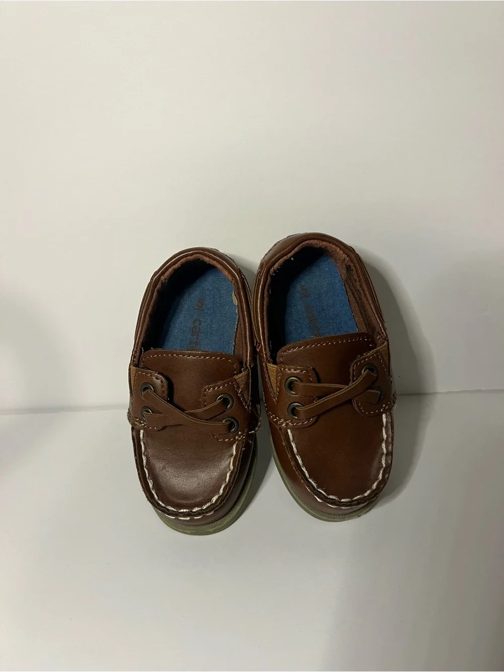 Carter's Brown Leather Kids Boat Moccasins